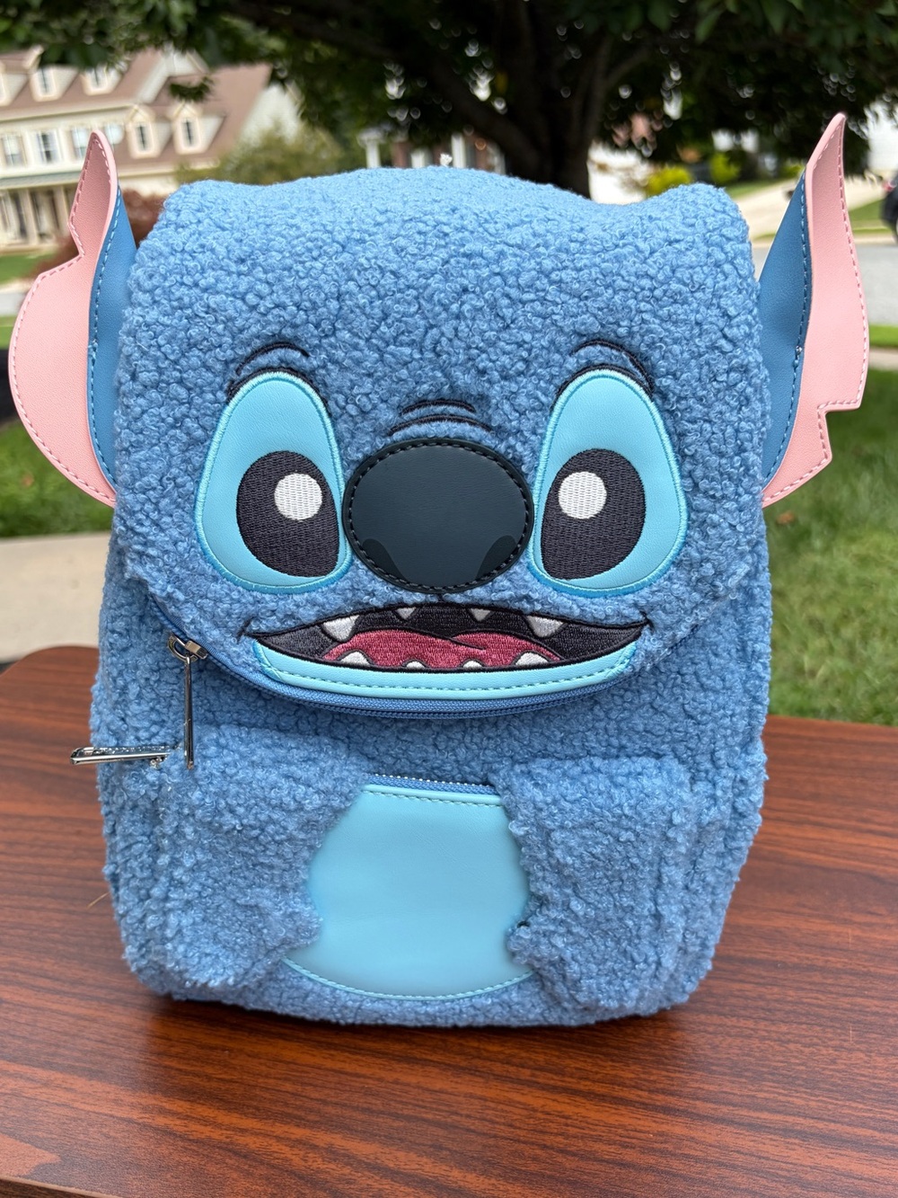 Loungefly Disney Stitch Plush Sherpa Cosplay Mini Backpack NWT